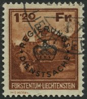 DIENSTMARKEN D 10 O, 1933, 1.20 Fr. Burg Vaduz, Pracht, Mi. 410.- - Oficial