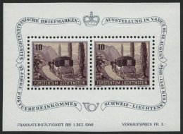 LIECHTENSTEIN Bl. 4 **, 1946, Block Vaduz, Pracht, Mi. 60.- - Otros & Sin Clasificación