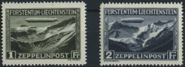 LIECHTENSTEIN 114/5 *, 1931, Graf Zeppelin, Falzreste, 2 Prachtwerte - Sonstige & Ohne Zuordnung