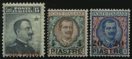 POST IM AUSLAND 13-17III *, Italienische Post In Der Levante: 1908, Konstantinopel, Type III, Falzrest, Prachtsatz, Mi. - Sonstige & Ohne Zuordnung