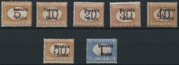 BES.GEB. JULISCH-VENETIEN P 1-7 *, Portomarken: 1918, Venezia Giulia, Falzreste, Normale Zähung, Prachtsatz, Mi. 30 - Sin Clasificación