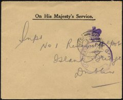 BRITISCHE MILITÄRPOST 1921, K2 FIELD POST OFFICE/W 16 Und Violetter Stempel COMMAND PAY OFFICE/DUBLIN Auf Milit&aum - Sonstige & Ohne Zuordnung