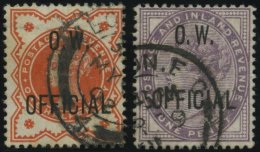 DIENSTMARKEN D 64/5 O, 1896, 1/2 Und 1 P. O.W., üblich Gezähnt Pracht, Mi. 180.- - Oficiales