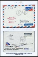 LOTS 1973/6, 9 Moderne Luftpostbelege Auf Seiten Und Beschriftet, U.a. Concorde-Testflug Nach Island Mit Freistempel Der - Sammlungen