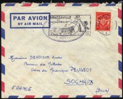 MILITÄRPOSTMARKEN M 12b BRIEF, 1955, Militärmarke In Zinnober Mit K1 BRAZZAVILLE/A.E.F. (=französische Ar - Other & Unclassified