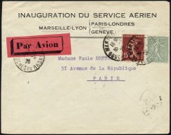 FRANKREICH 109,184 BRIEF, 31.5.26, Erstflug MARSEILLE-PARIS, Nur 50 Belege Geflogen!, Pracht, R!, Müller 143 - Other & Unclassified