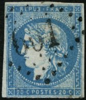 FRANKREICH 41I O, 1870, 20 C. Blau, Type I, Pracht, Mi. 750.- - Sonstige & Ohne Zuordnung