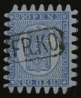 FINNLAND 8C O, 1866, 20 P. Blau, R1 FR.KO., Alle Zungen, Pracht - Other & Unclassified