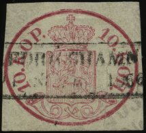 FINNLAND 2x O, 1856, 10 K. Karmin, Zentrischer R2 FREDRICHSHAMN, Senkrechter Bug, Feinst, Mi. 1000.- - Other & Unclassified