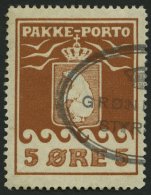 GRÖNLAND - PAKKE-PORTO 6A O, 1924, 5 Ø Hellrotbraun, (Facit P 6II), Pracht - Colis Postaux