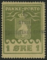 GRÖNLAND - PAKKE-PORTO 4A O, 1919, 1 Ø Grünoliv, (Facit P 4II), Pracht - Colis Postaux