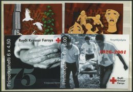 FÄRÖER MH O, 1999-2001, Weihnachten Und Rotes Kreuz, 4 Ausgaben In Markenheftchen, Pracht - Otros & Sin Clasificación