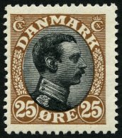 DÄNEMARK 100 *, 1919, 25 Ø Braun/schiefer, Falzrest, Pracht, Mi. 60.- - Oblitérés