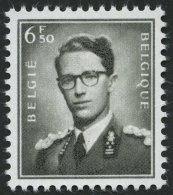 BELGIEN 1196 **, 1960, 6.50 Fr. Grauschwarz, Pracht, Mi. 90.- - Bélgica