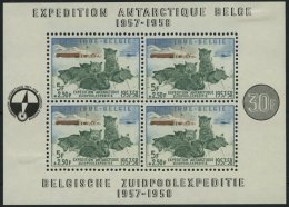 BELGIEN Bl. 25 *, 1957, Block Südpolexpedition, Falzreste Im Rand, Pracht - Other & Unclassified