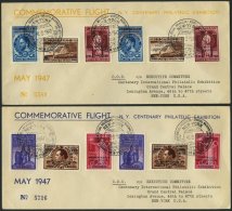 BELGIEN 781-89I,II BRIEF, 18.5.1947, COMMEMORATIVE FLIGHT, Brüssel-New York, 3 Verschiedene Flugpostbelege, Pracht, - Belgien