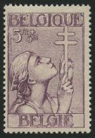 BELGIEN 372 *, 1933, 5 Fr. TBC, Falzreste, Pracht - Bélgica