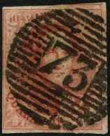 BELGIEN 9II O, 1858, 40 C. Karminrosa, Nummernstempel 73, Pracht - Belgique