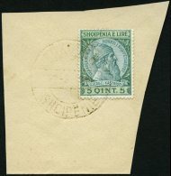 ALBANIEN 30 BrfStk, 1914, 5 Q Blaugrün/grün, Goldener Stempel SHKODER, Pracht - Albanien