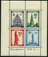 BADEN Bl. 1AI **, 1949, Block Freiburg, Gezähnt, Mit Abart Sirene Neben Sockel Des Engels, Pracht, Mi. 300.- - Autres & Non Classés