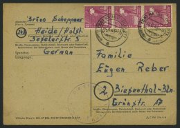 AMERIK. U. BRITISCHE ZONE 954Zf BRIEF, 22.6.1948, 40 Pf. Dunkelrosalila Im Dreierstreifen Als Mehrfachfrankatur Auf Port - Otros & Sin Clasificación