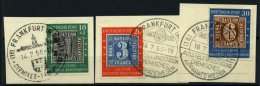 BUNDESREPUBLIK 113-15 BrfStk, 1949, 100 Jahre Briefmarken Mit Sonderstempel FRANKFURT CHEMISCHES APPARATEWESEN (2 Versch - Usados