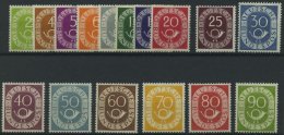 BUNDESREPUBLIK 123-38 **, 1951, Posthorn, Postfrischer Prachtsatz In Einwandfreier Zähnung, Mi. 2200.- - Sonstige & Ohne Zuordnung
