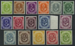 BUNDESREPUBLIK 123-38 *, 1951, Posthorn, Ungebrauchter Prachtsatz, Mi. 700.- - Autres & Non Classés