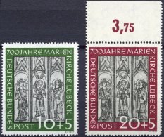 BUNDESREPUBLIK 139/40 **, 1951, Marienkirche, Pracht, Mi. (200.-) - Gebraucht