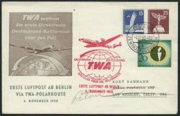 ERST-UND ERÖFFNUNGSFLÜGE 2614A BRIEF, 4.11.58, Berlin-Los Angeles, Sonderumschlag, Pracht - Briefe U. Dokumente