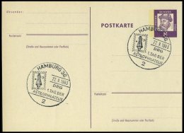 GANZSACHEN P 73 BRIEF, 1962, 8 Pf. Gutenberg, Postkarte In Grotesk-Schrift, Leer Gestempelt Mit Sonderstempel HAMBURG 1. - Colecciones