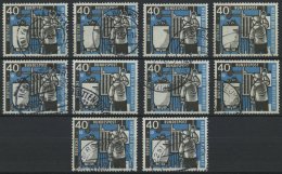 ENGROS 273 O, 1957, 40 Pf. Kohlebergbau, 10x, Fast Nur Pracht, Mi. 220.- - Abarten Und Kuriositäten