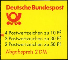 ZUSAMMENDRUCKE MH 22adK3 **, 1984, Markenheftchen Burgen Und Schlösser, 2. Deckelseite: Oberkante Brief Und P Von P - Usati