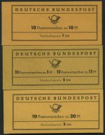 MARKENHEFTCHEN MH 7-9 **, 1961-63, 3 Markenheftchen, Pracht, Mi. 110.- - Other & Unclassified