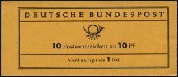 ZUSAMMENDRUCKE MH 6cb **, 1960, Markenheftchen Heuss Lumogen, Erstauflage, Mit Druckereizeichen 5 (nur Die Obere Hä - Gebraucht