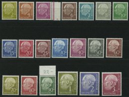 BUNDESREPUBLIK 177-96 **, 1954, Heuss, Prachtsatz, Mi. 300.- - Usados