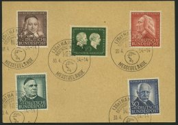 BUNDESREPUBLIK 173-76 BrfStk, 1954, Helfer Der Menschheit Mit Sonderstempel HANNOVER-MESSEGELÄNDE, Pracht, Mi. (100 - Sonstige & Ohne Zuordnung