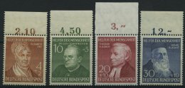 BUNDESREPUBLIK 156-59 **, 1952, Helfer Der Menschheit Vom Oberrand, Prachtsatz - Sonstige & Ohne Zuordnung