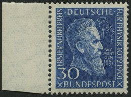 BUNDESREPUBLIK 147 **, 1951, 30 Pf. Röntgen Vom Linken Rand, Pracht, Mi. 80.- - Otros & Sin Clasificación