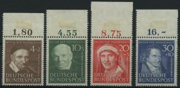 BUNDESREPUBLIK 143-46 **, 1951, Helfer Der Menschheit, Prachtsatz, Mi. 140.- - Sonstige & Ohne Zuordnung