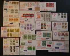 LOTS Aus 482-551 BRIEF, 1975-77, 20 Verschiedene Einschreiben Mit Mehrfachfrankaturen Vom Ersttag, Pracht - Used Stamps