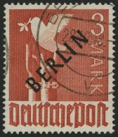 BERLIN 19 O, 1948, 3 M. Schwarzaufdruck, Pracht, Gepr. Schlegel Und Lippschütz, Mi. 700.- - Otros & Sin Clasificación