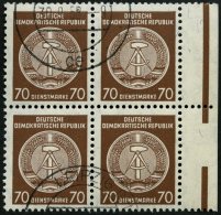 DIENSTMARKEN A D 41PFII O, 1958, 70 Pf. Rötlichbraun, Wz. 3, Mit Abart Linien Im Rechten Fahnenband Gebrochen, Im R - Otros & Sin Clasificación