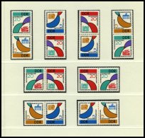 DDR 901-04 **, 1962, Weltfestspiele, Alle 16 Zusammendrucke Komplett (W Zd 34-41 Und S Zd 20-27), Pracht, Mi. 150.- - Used Stamps