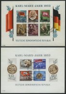 DDR Bl. 8/9BYI O, 1953, Marx-Blocks, Ungezähnt, Wz. 2YI, Sonderstempel LEIPZIG KARL MARX JAHR, Feinst, Gepr. Sch&ou - Gebraucht