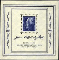 ALLGEMEINE-AUSGABEN Bl. 6 **, 1949, Block Goethe, Pracht, Mi. 220.- - Sonstige & Ohne Zuordnung