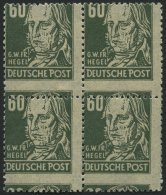 ALLGEMEINE-AUSGABEN 225b VB **, 1948, 60 Pf. Dunkelgraugrün Hegel Im Stark Verzähnten Viererblock, Pracht - Other & Unclassified