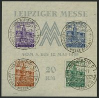 WEST-SACHSEN Bl. 5XZa O, 1946, Block Leipziger Messe, Wz. Stufen Steil Fallend, Type IV, Unbedeutende Kleine Getönt - Sonstige & Ohne Zuordnung