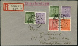 WEST-SACHSEN WZd 14,SZd 4/5 BRIEF, 1945, 5+6, 5+12 Und 6+8 Ziffer Auf Portogerechtem Einschreibbrief, Pracht, Gepr. Dr. - Sonstige & Ohne Zuordnung