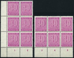 WEST-SACHSEN 136XaI,II **, 1945, 40 Pf. Lila, Wz. 1X, Mit Abart 0 Der Wertangabe 40 Ausgebrochen Und Rechter Rand Gebroc - Other & Unclassified